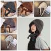 Acrylic Fibers Neck Collar Beanies Cap Soft Winter Neckerchief Hat Knitted Hooded Cap Autumn