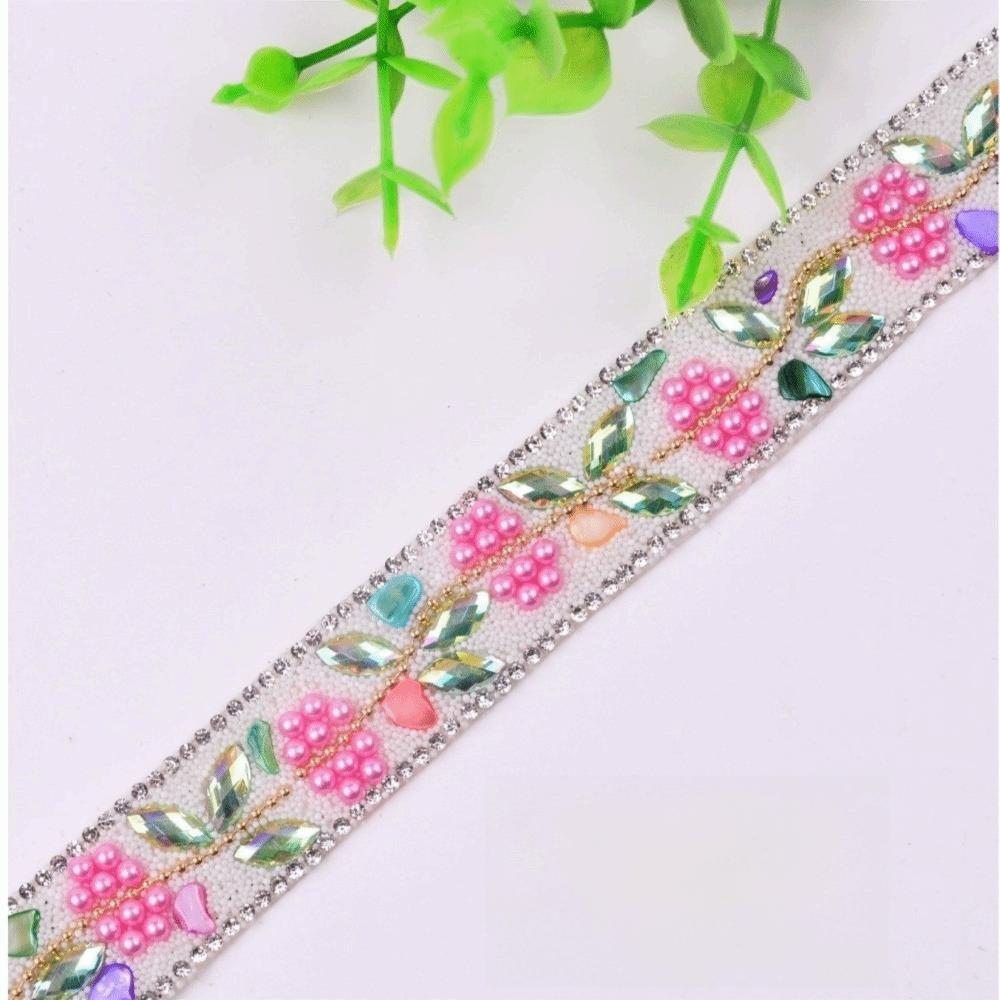 Ethnic Style Rhinestone Chain Self Adhesive Hot Fix Tape Rhinestone Trim  Apparel Decoration