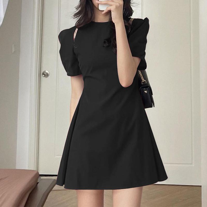 VONDA Женские летние платья-трапеции с круглым вырезом и коротким рукавом