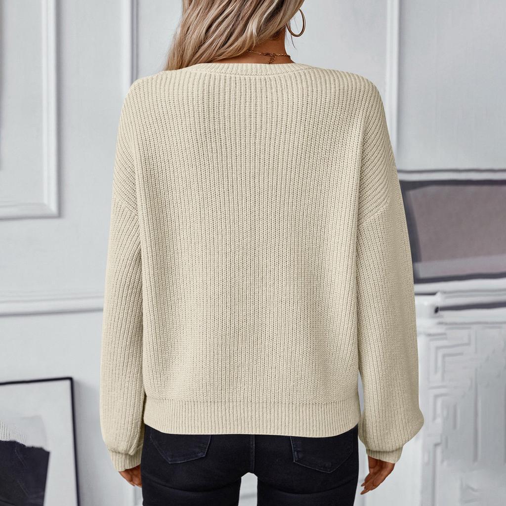 Женские вязаные свитера с круглым вырезом и длинным рукавом, свободный свитер, винтажный трикотаж на осень-зиму