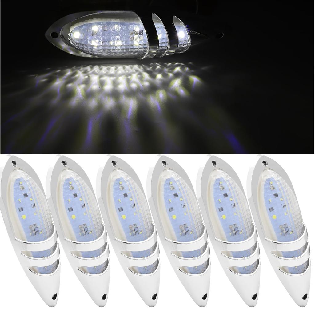 LED Side Marker Lights for Universal LED Side Marker Lights Trucks, 12V-24V, Waterproof, (White)