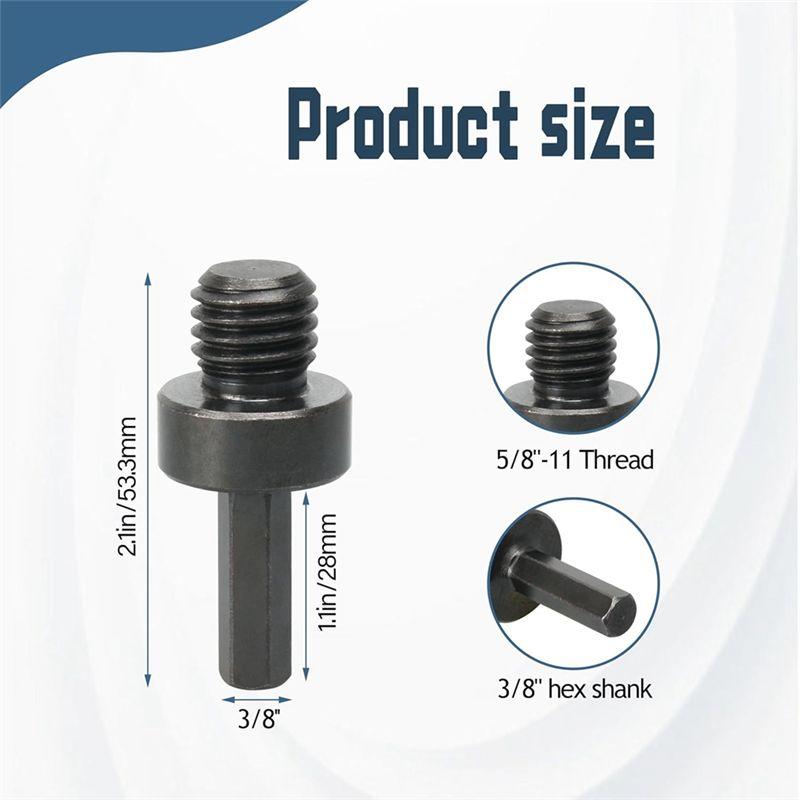 AEE2-1 Pack Core Drill Bit Adapter 5/8Inch-11 Thread Male To 3/8Inch Hex Shank