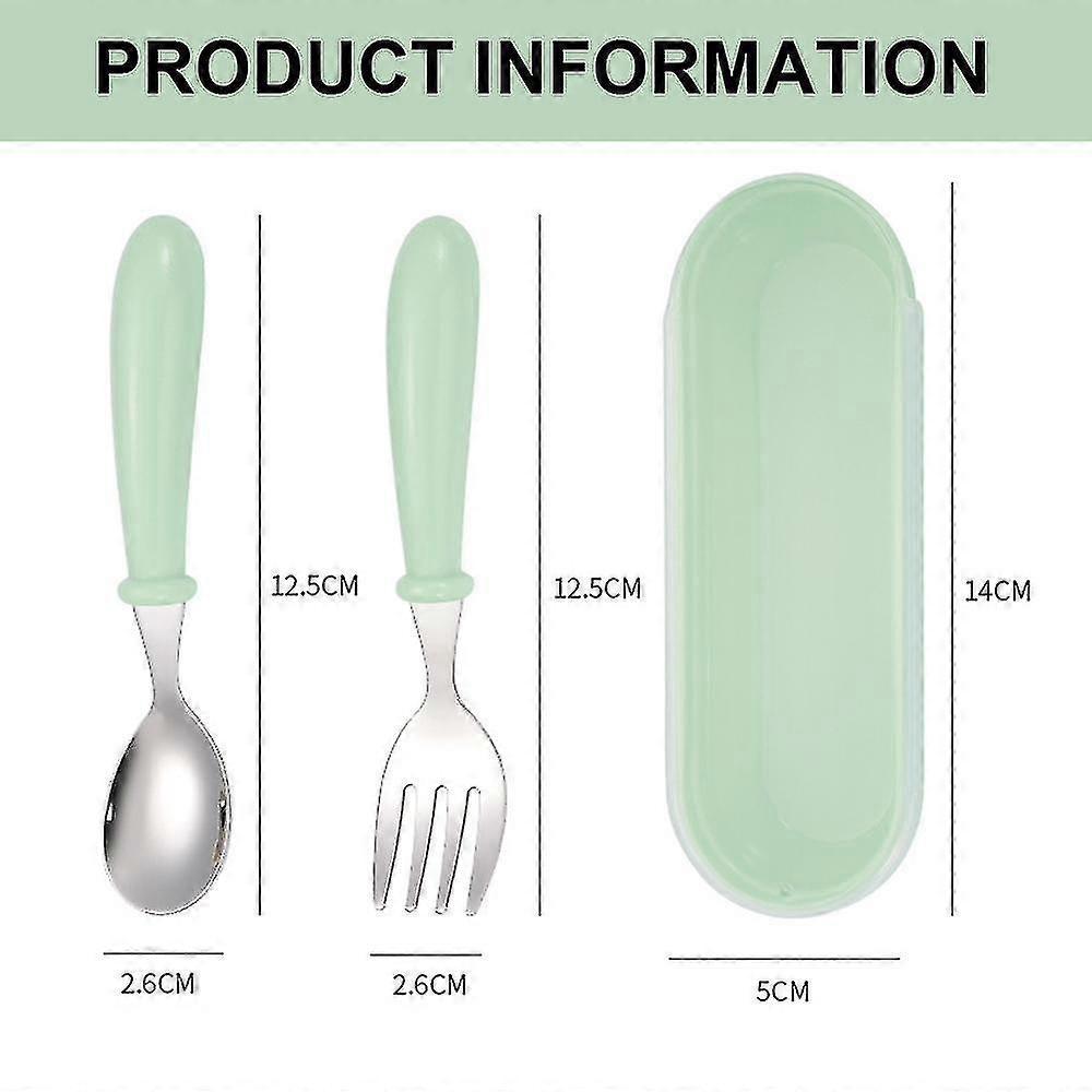 Stainless Steel Fork And Spoon Set - Safety Baby Silver Tableware