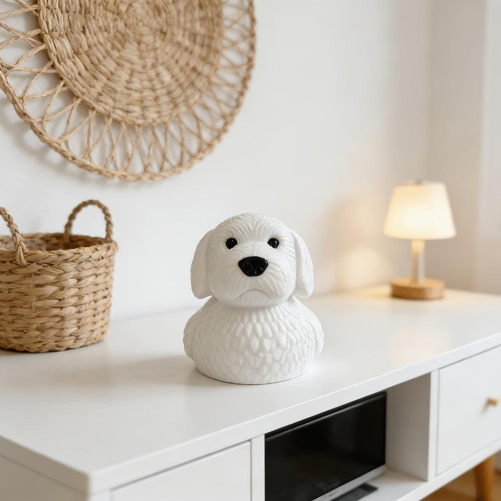 Cute White Dog Duck Statue Ornament, Funny Dog Shaped Duck Statue Home Desktop Decoration, Thanksgiving, Valentine's Day
