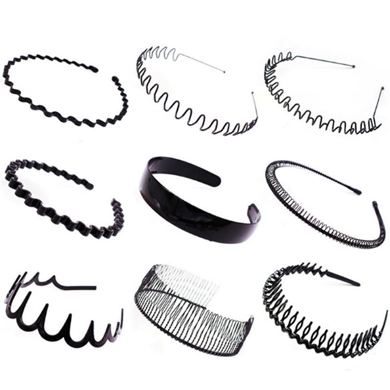 Высококачественная минималистская повязка для волос, модная черная волна, унисекс, женские и мужские аксессуары, 1 шт., металлическая, спортивная, уникальная