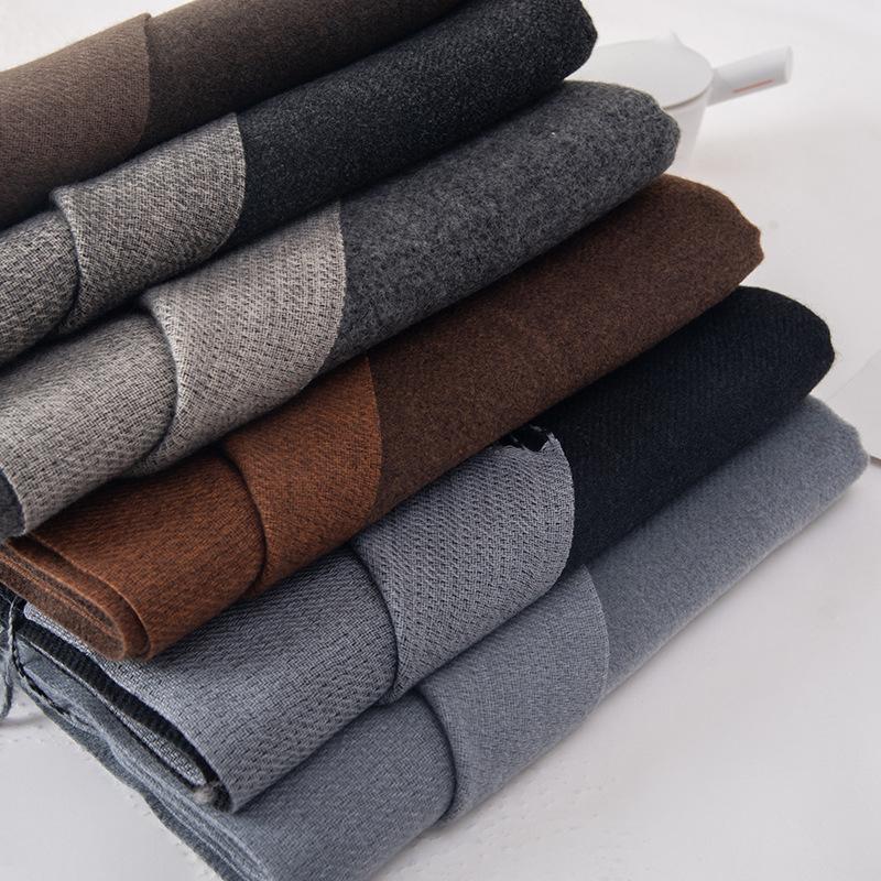 Double-Sided Solid Color Macaron Scarf For Women, Imitation Cashmere Tassel To Keep Warm In Winter