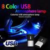 Мини USB LED Атмосферная лампа для салона автомобиля – RGB Аварийный и Декоративный Ночник, Подключаемый и работающий сразу для атмосферы в автомобиле
