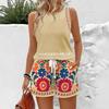 Spot hot sale new sleeveless two-piece set women's European and American thin printed casual suit