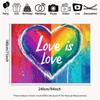 2D Flat Rainbow Love is Love Backdrop LGBTQ Pride Celebration Background Cloth