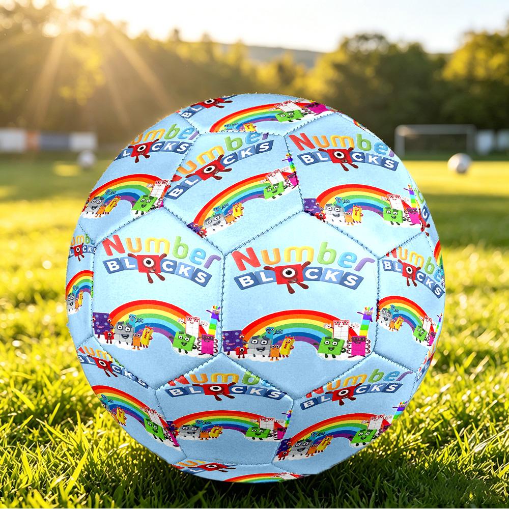 Size 5 Football Numberblocks Pattern, Wear‑Resistant Soccer Ball for Match Training Daily Sports Play