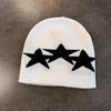 Winter Fall Beanie Knitted Cap With Star Pattern For Casual Streetwear Gift