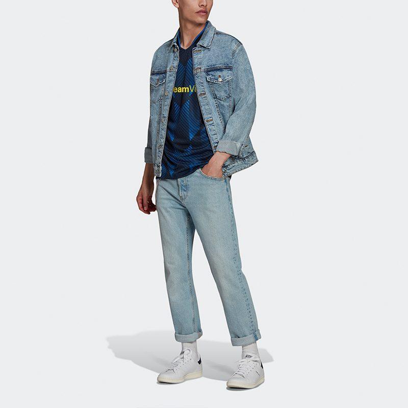 adidas Мужские синие футболки Манчестер Юнайтед, средние GM4616