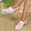 New Summer Mesh Hollow Roman Pointed Toe Color Matching Sandals Women's Stiletto Baotou Banquet High Heels Designer Sandals