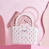 Soft Material Storage Basket Drainable Design Handheld Basket Bath Basket  Dormitory Living