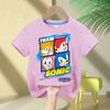 Sonic The Hedgehog Children's Pure Cotton T-Shirt 2026 Cartoon Boys' Round Neck Comfortable Short Sleeve Girls' Breathable Top