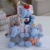Cute Elephant Plush Toy Keychain With Patterned Scarf For Kids