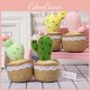 Cute Cactus Potted Plant With Lace Decoration Succulent Plush Toy Pendant For Kids Room Decor And Gifts
