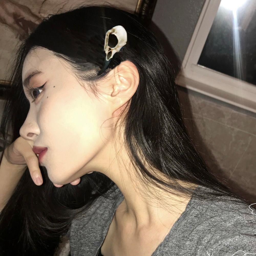 Halloween Party Hairpins Crow Head Skull Hair Clips Animal Skull Hairpins Women Duckbill Clips