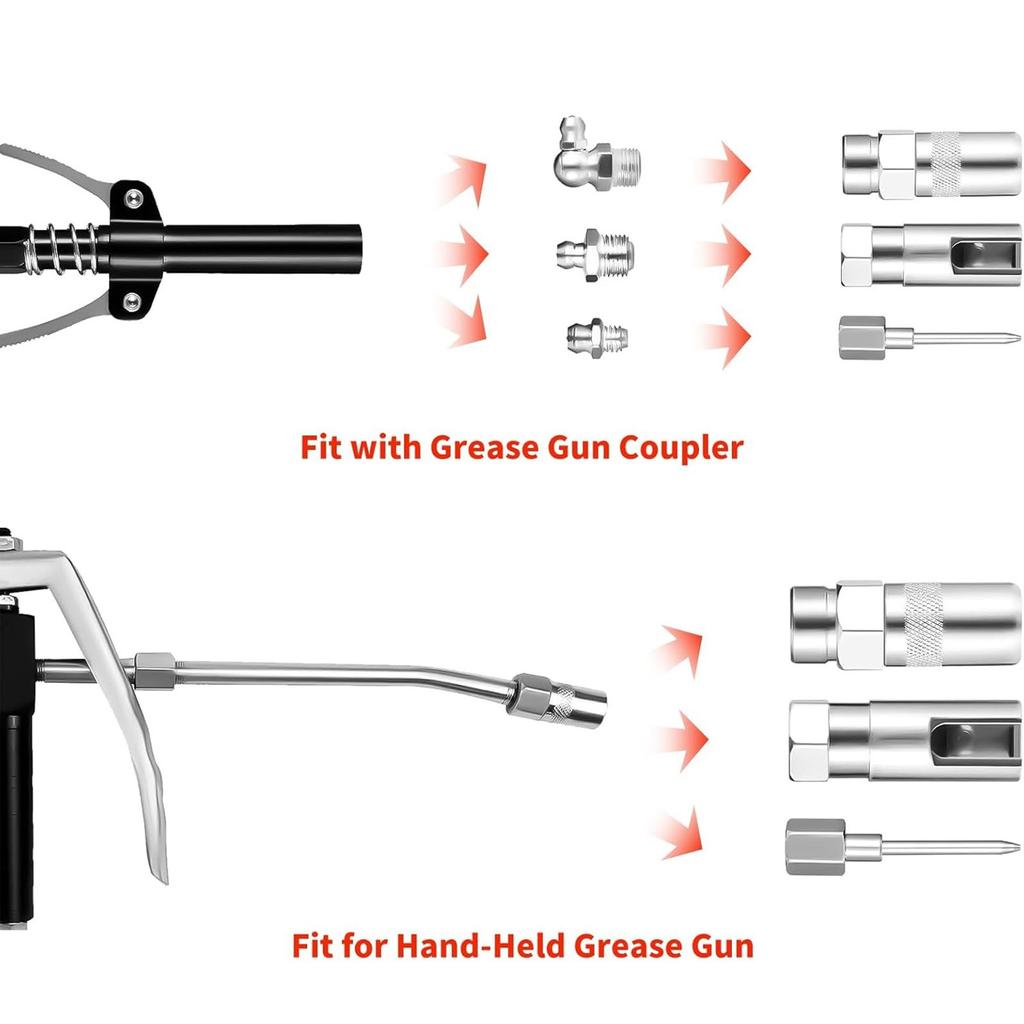 Смазочный соединительный элемент для инжекторов смазки, быстроразъемный адаптер с гибким удлинительным шлангом для труднодоступных мест