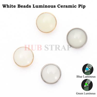 Белые бусины Сине-зеленый Люминесцентный Керамический Пип Безель Вставка 12 часов Люминесцентная Жемчужина Точка Моддинг Запчасти Замена Запасные Аксессуары