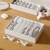 PET Charger Cable Organizer Box 8 Compartment Large Capacity Adjustable Divided Box Desktop Space Saving Household Tool