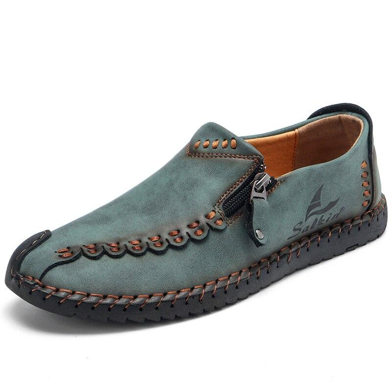 New Fashion Men 'S Handmade Soft Genuine Leather Shoes Outdoor Waterproof Anti Slip Casual Mens Slip -On Shoe