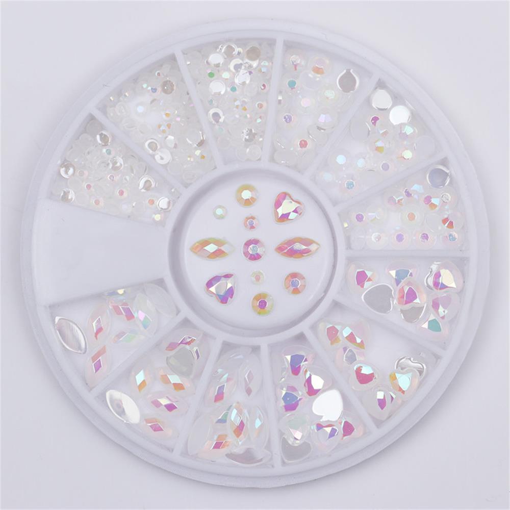 3D Flat Shaped Elongated DIY Tips Glass Stone Manicure Decor Nail Art Rhinestone