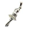 [N5113] - White 'Ballerina' Silver Pendant (rhodium-plated)