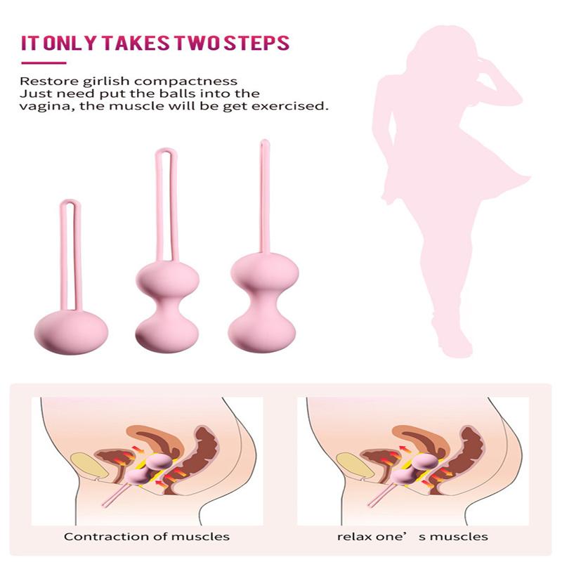 Medical Silicone Kegel Balls Exercise Tightening Device Balls Safe Ben Wa Ball for Women Vaginal Massager Adult Toy No Vibrator