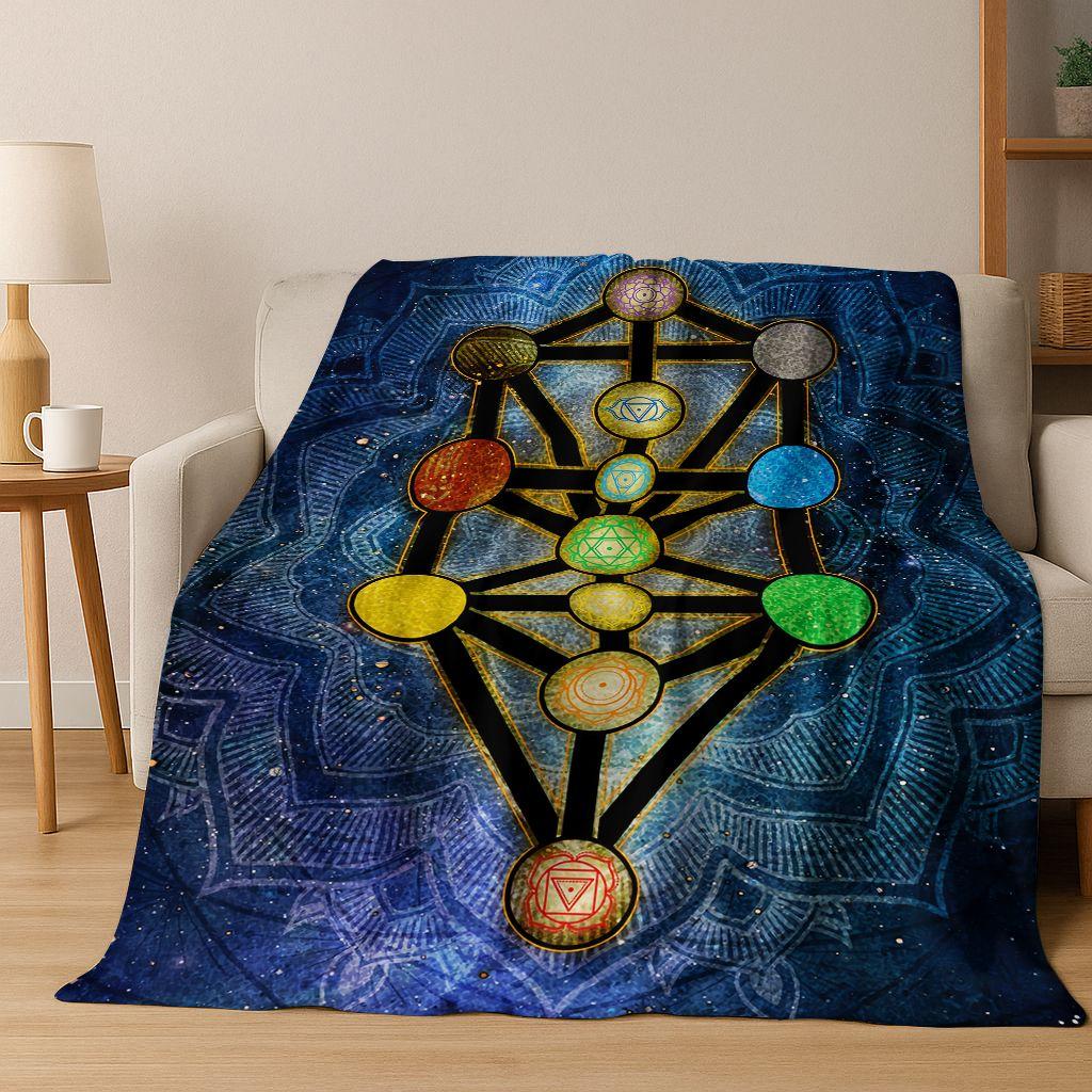 Bohemia Yoga chakra Mandala Spirit Meditation Flannel Blanket,Cozy Soft Throw Blanket for Home Bedroom Bed Sofa Cover Gift Kid