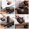 Ceramic Purple Sand Tea Set Portable Outdoor Travel Tea Pot and Cups Set with Towel Tea Canister and Carry Bag