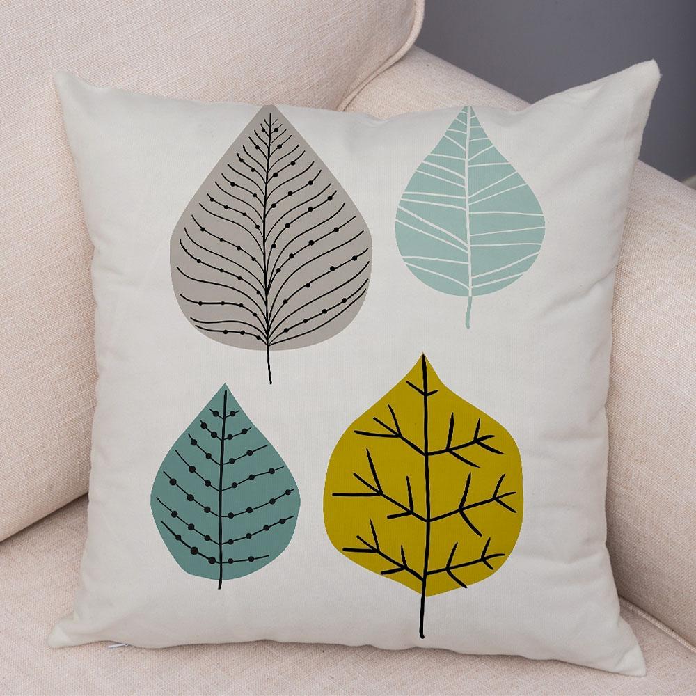 Абстрактное искусство, декоративная наволочка с геометрическим растением, деревом, цветком, диван, домашняя автомобильная наволочка