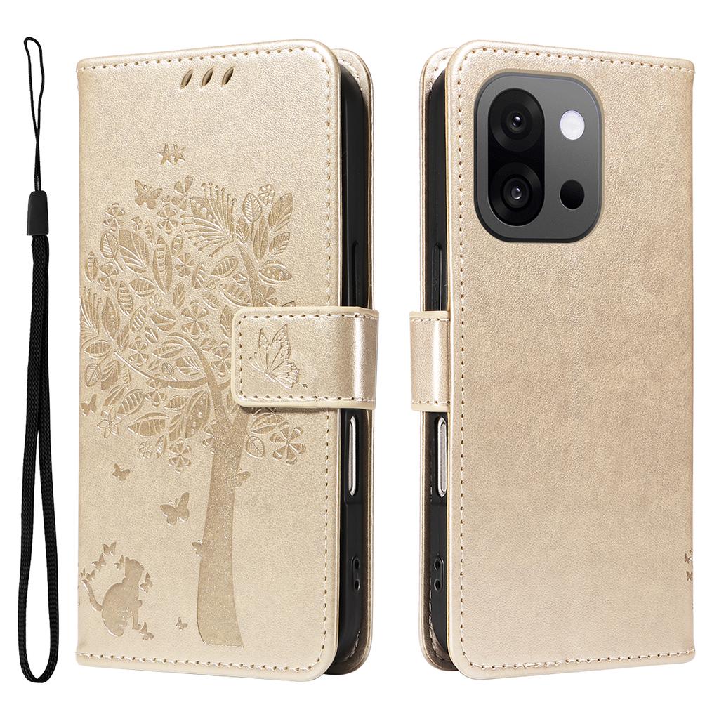 For OnePlus 13T 5G Phone Case with Stand Cat Tree Pattern Leather Wallet Mobile Cover