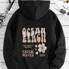 Autumn And Winter Sweater Letter Fashion Printed Shoulder Sleeves Hooded Fleece Sweater Women'S Top
