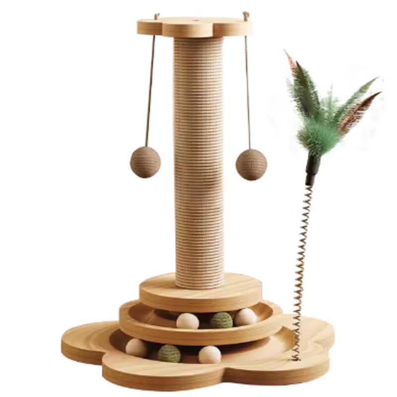 Вертикальная когтеточка-башня с игрушкой-дразнилкой