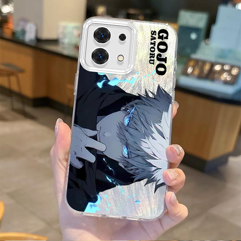 Чехол для телефона Jujutsu Kaisen Сатору Годжо Аниме Градиентный для Redmi Note13 12 11 10 9 ProPlus 13C 12C 10C 9C A2 A1 Жесткий Нескользящий Чехол