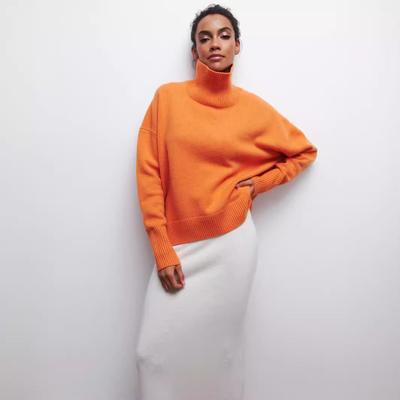 Женский новый популярный свитер в европейском и американском стиле, свободный полуводолазный свитер на осень и зиму