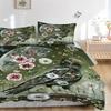 3pcs Anime Raven with Flowers and Butterflies Comforter Set - Includes One Quilt Cover and Two Pillowcases (No Core) - Home Decor, Festival Gift, Poly