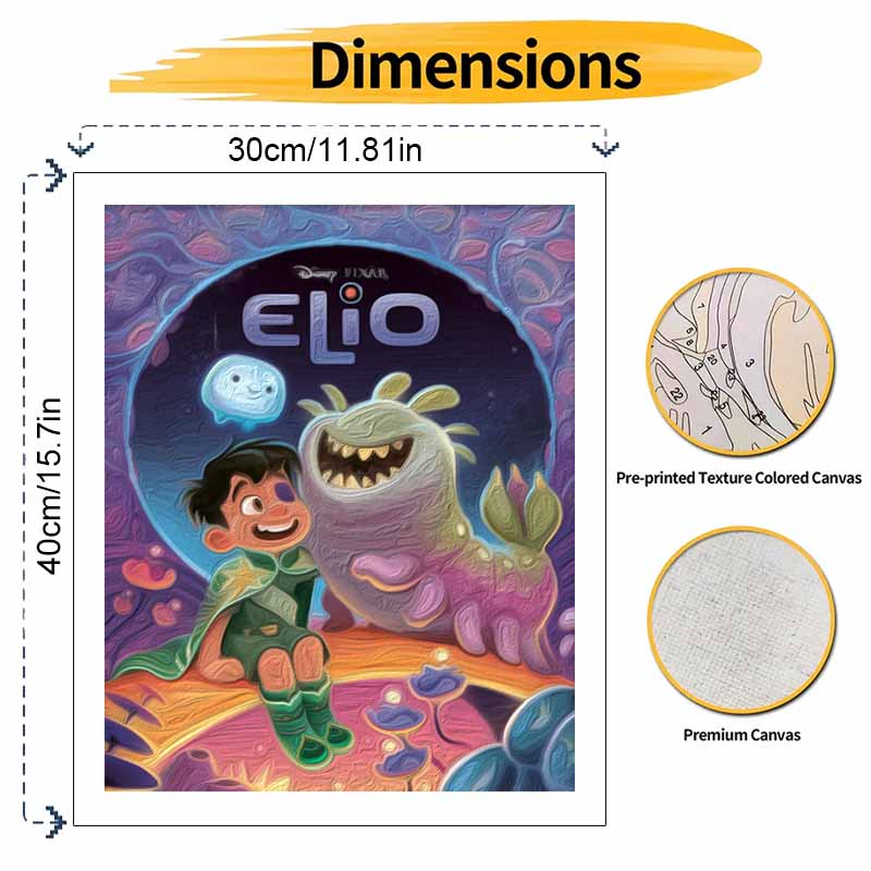 Disney Набор для рисования маслом Pixar Elio, Холст для ручной росписи DIY Домашний декор