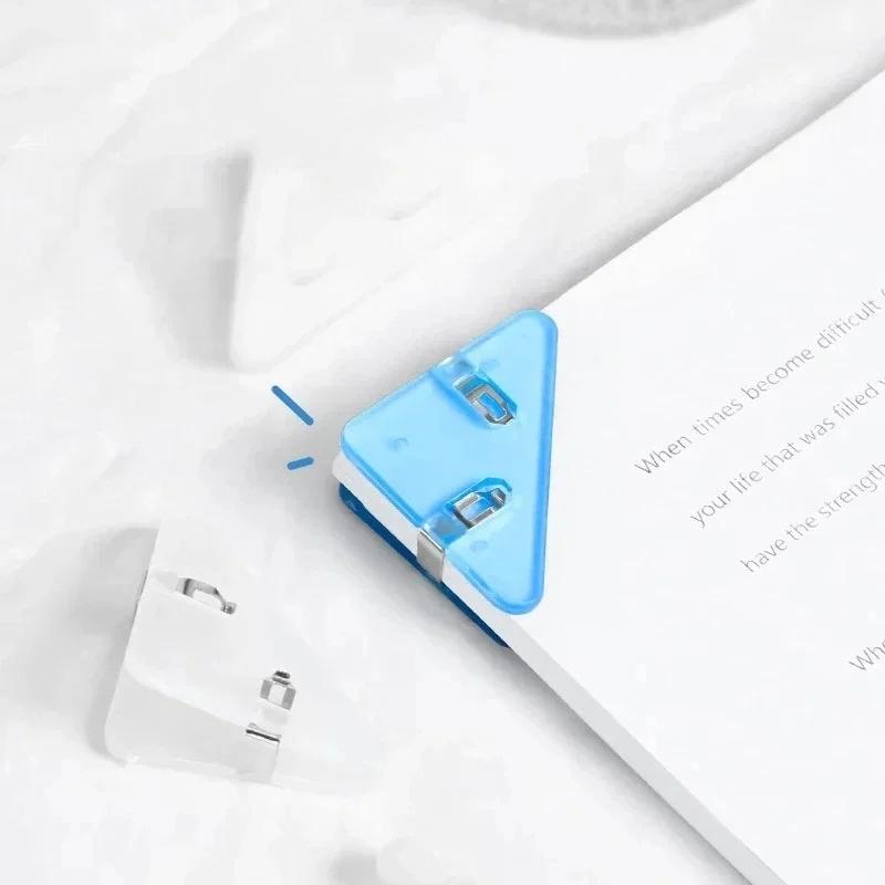 10/20pcs Triangle Corner Clips Set Transparent Colorful Page Holder Paper Clip File Index Clamp Office School Desk Organizer