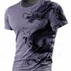 Мужская футболка с 3D-принтом и рисунком дракона, повседневная уличная одежда, для занятий спортом на открытом воздухе, с короткими рукавами, городская мода, лето