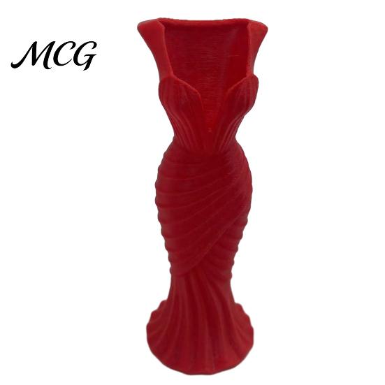 3D Printed Vase Evening Dress Vase, Elegant Mermaid Unique Decorative Plastic for Home Table Shelf Decor