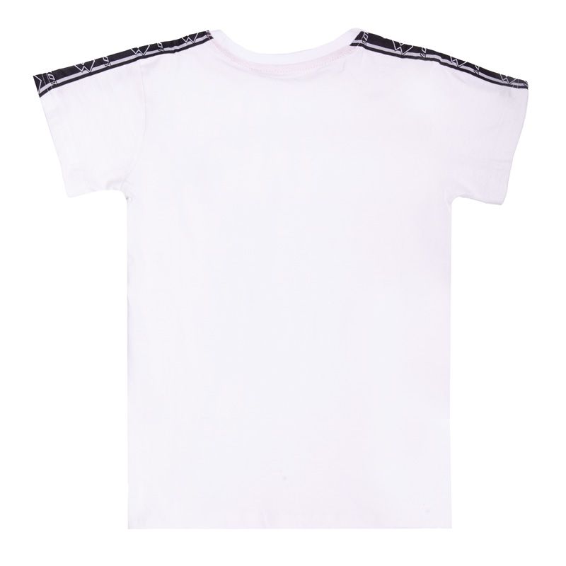 Cotton T-shirt Printed Logo Piping Sleeves Child LOTTO