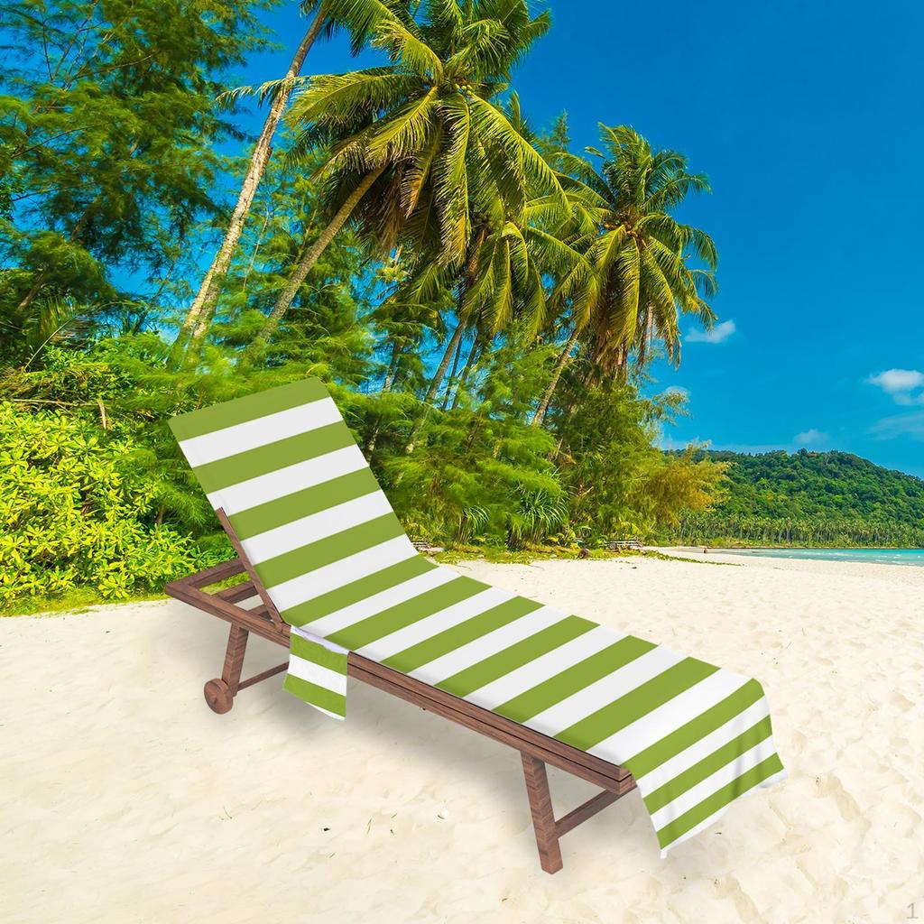 Чехол для пляжного стула, полотенце для отдыха, женское, классическое, универсальное, из микрофибры, практичное, с карманом