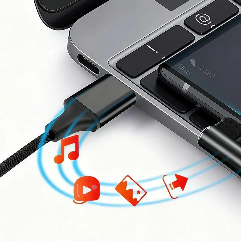 100 Вт USB-A на Type-C 90 градусов Быстрая зарядка Плетеный Высокоскоростной Кабель Данных для Samsung IPhone Huawei Xiaomi Ipad USBC Линия Данных