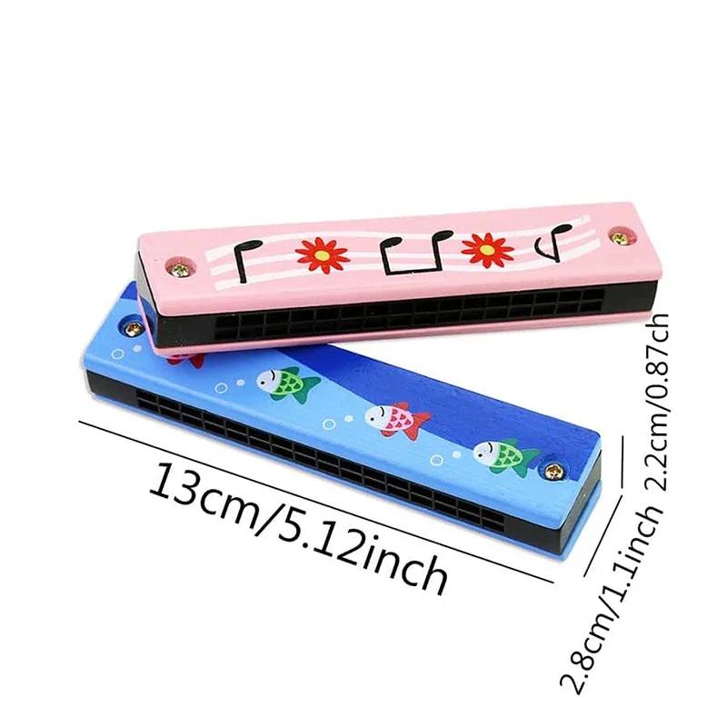 Children's Anime Wooden Harmonica Musical Instruments Toys Music Teaching Aids Montessori Early Education Puzzle Otoatone Action