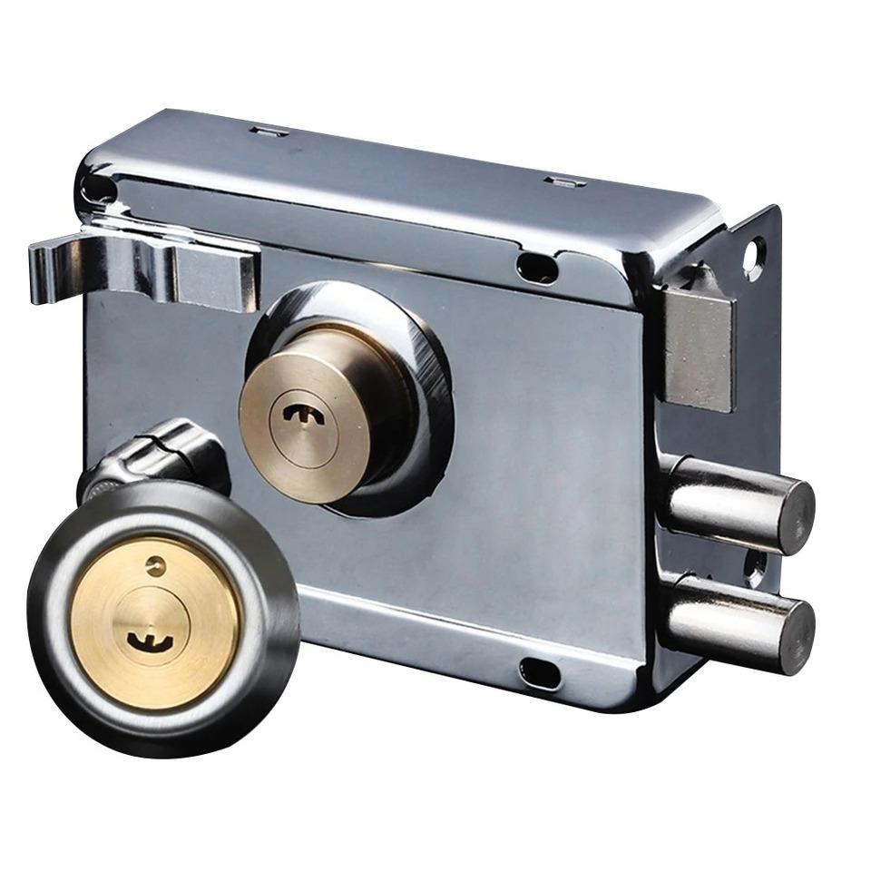 Antique Heavy-Duty Smooth Lock Front Door Padlock with Key Household Gear Universal House Locking Accessory