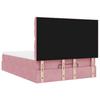 Ottoman Bed with Mattress Pink 140x190 cm Velvet