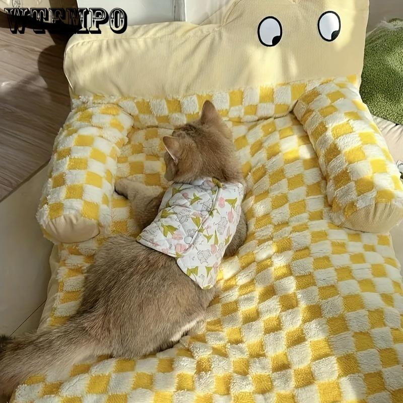 Уютная и моющаяся лежанка для собак, подходящая для осени и зимы, которая обеспечивает тепло и комфорт, а также служит кошачьим гнездом в любое время года.