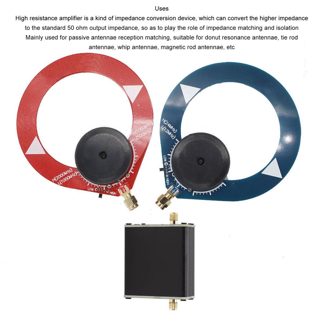 Высокоимпедансный усилитель, Профессиональный Hi Z усилитель для кольцевой антенны и антенны-петли для SDR, Встроенный литий-ионный аккумулятор 600 мАч